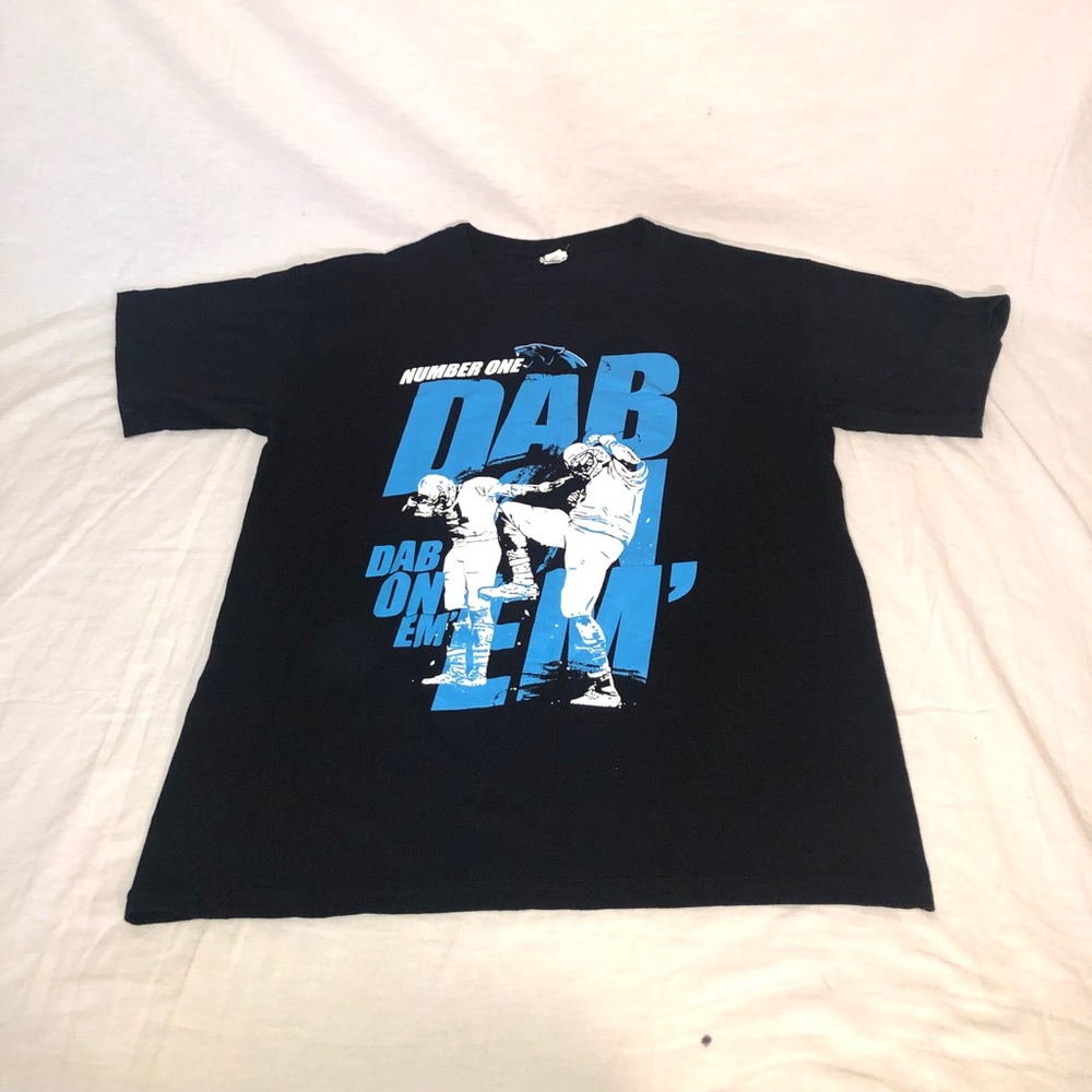 Men’s KEYA Carolina Panthers Cam Newton Graphic Short Sleeve T-Shirt Size Large